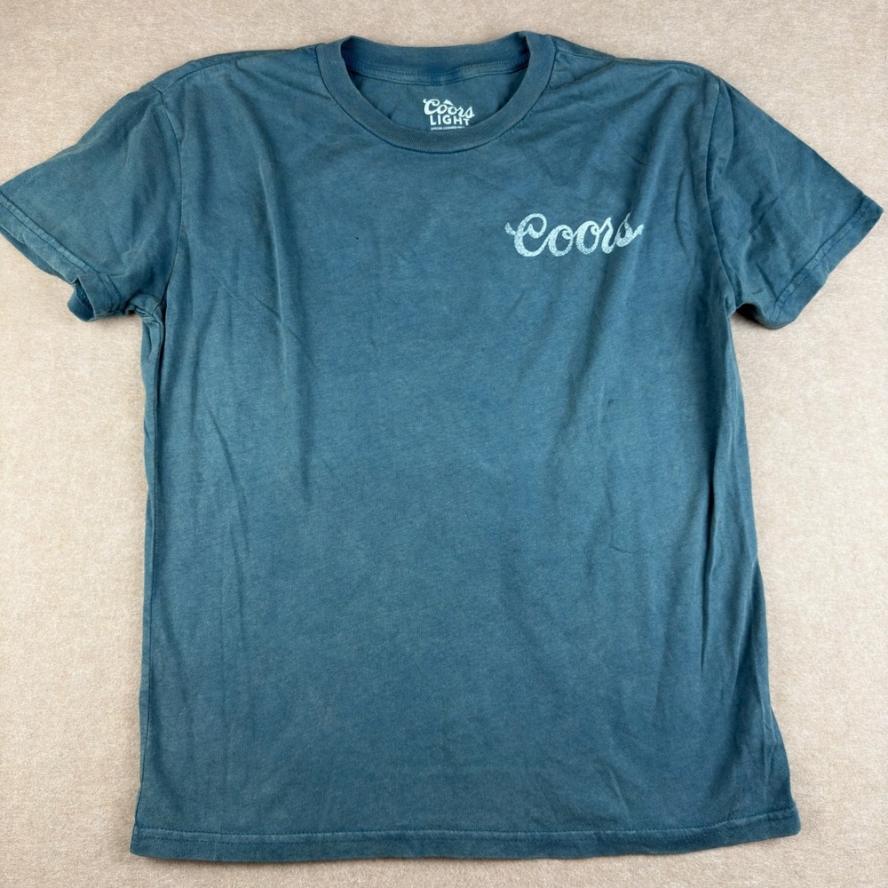 Coors Light T-Shirt Unisex Small‎ Teal Promo Tee Golden Colorado Beer